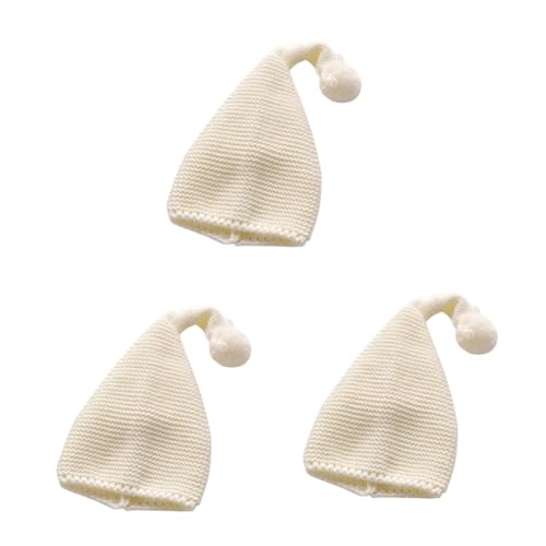 Chapeau blanche bonnet de laine de 3 pièces chaud pour femme