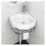 Piccolo lavabo a parete, mobiletto da bagno ad angolo, con portasciugamani con scolapiatti, for ristorante for camper nel seminterrato di piccole dimensioni