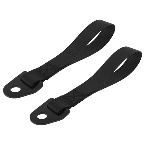 Briny River - 2 tiradores de puerta de 22 cm con correa de agarre negra para coches de carreras, rally y carretera, correa de alta resistencia y alta dureza con placa de montaje de acero de 12 mm
