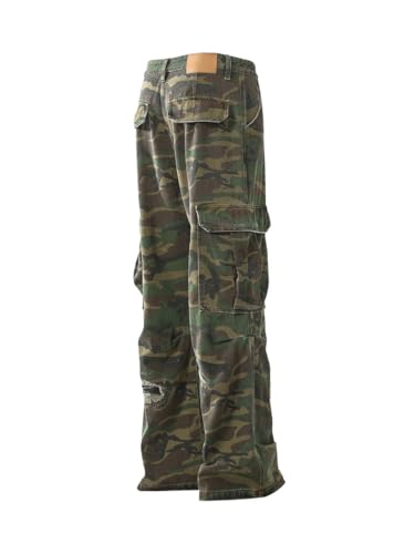 Camo Streetwear Pants Camouflage Jeans Outdoor High Waisted Casual Trousers2