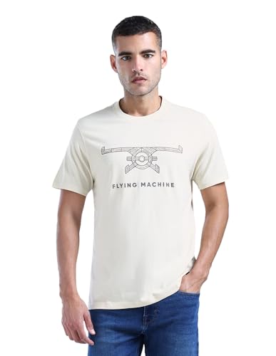 Image of Flying Machine Men's Regular Fit T-Shirt | Printed | Tshirt for Man