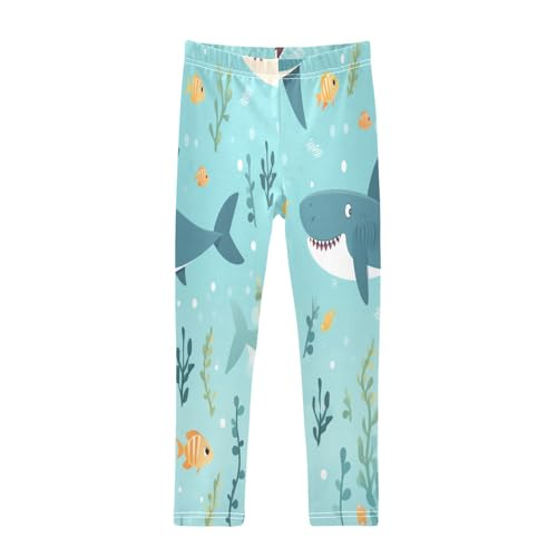 Bolaz Toddler Girls Leggings Printed Yoga Pants Leggings Blue Yellow Fish for Kids
