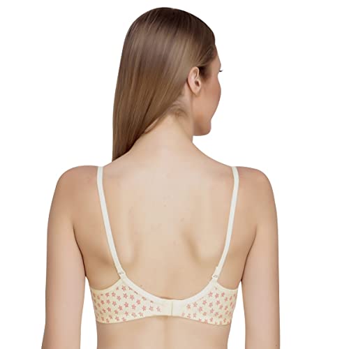 Image of Star Print Bra for Women - Made of Pure Cotton Full Coverage Non Wired Seamless Pushup Soft Cup for T-Shirt Saree Dress Sports Garment for Daily Use Everyday