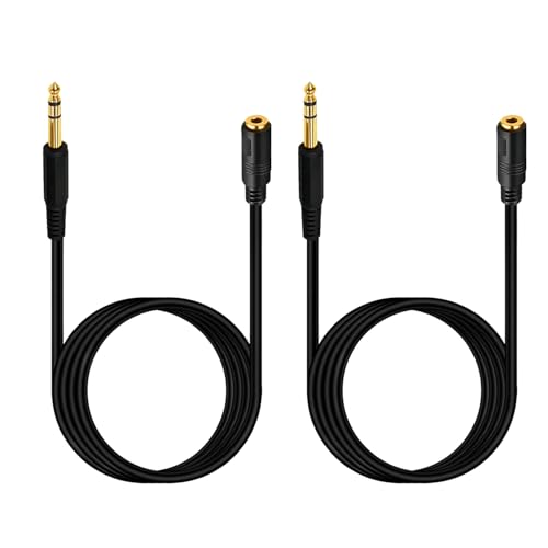 Cable extensor de audífonos 1/4 a 3.5mm, 2 unidades, 5 ft miniatura 1