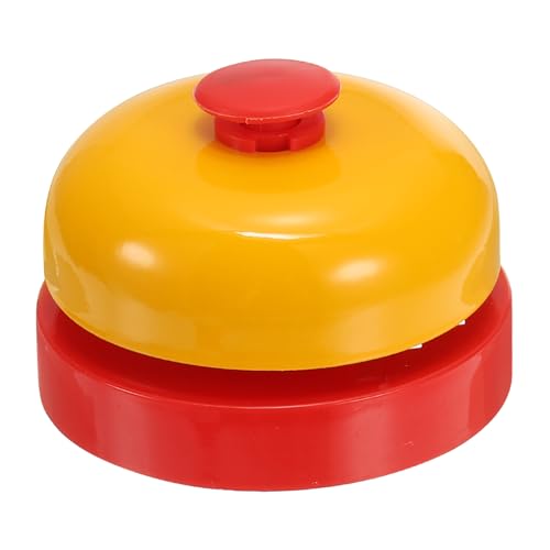 PATIKIL Desk Call Bell 2.5 Diameter, Dinner Desk Front Bell for Service with Metal Anti-Rust Construction for Hotel Restaurant Reception Areas Office Warehouse, Yellow/Red