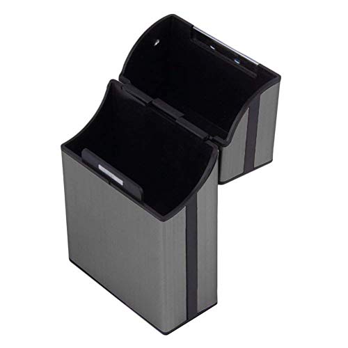 Pantheraa Zigarettenetui, leicht, Aluminium, silberfarben, Zigarettenbox, Zigarrenhülle, Schwarz