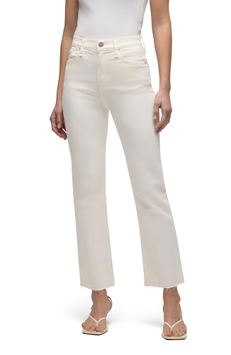 Jean Hudson Remi High-Rise Straight Leg Ankle Ecru 60 Femme pour un look tendance