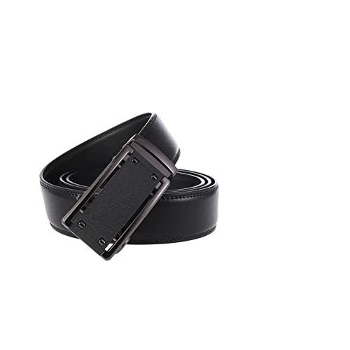 Men's Two-Layer Leather Belt Business Belt,Black,115cm/45.2''3