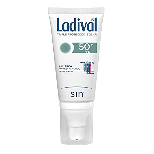 Ladival Protector Solar facial FPS 50 con Hydrasalinol para piel seca con vitaminas antiedad y antioxidantes - 50ml