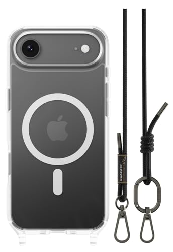 【MagEasy】 iPhone Air 対応 ケース ショルダー ストラップ 付き クリア MagSafe 対応 スマホケース 耐衝撃 マグセーフ 頑丈 ショルダーケース [ iPhoneAir アイフォンエアー 対応 携帯ケース ] Roam M トランスパレント/ブラックのサムネイル