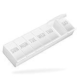 Barhon Pill Organizer Large, Weekly Medicine Pill Organizers, 7 Day Pills Box Case Travel for Big Vitamin Supplements Fish Oil, White