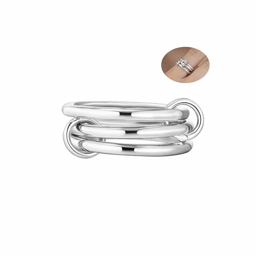 Halora Anillos de plata de ley S925 para mujer, anillo de circonita, anillo de dedo, joyería para mujer, regalos, tamaño 6-10, 60 (18.9), Bronce, Sin piedras preciosas