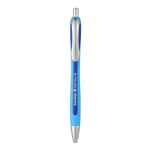 Image of Luxor Schneider Slider Rave Ball Pen-Blue| Extra Bold Writing| Waterproof Ink - Refillable| 4500 mtrs Writing Length| Ergonomically Shape & Rubberized Surface| Extra Ordinary Smooth & Gliding Writing