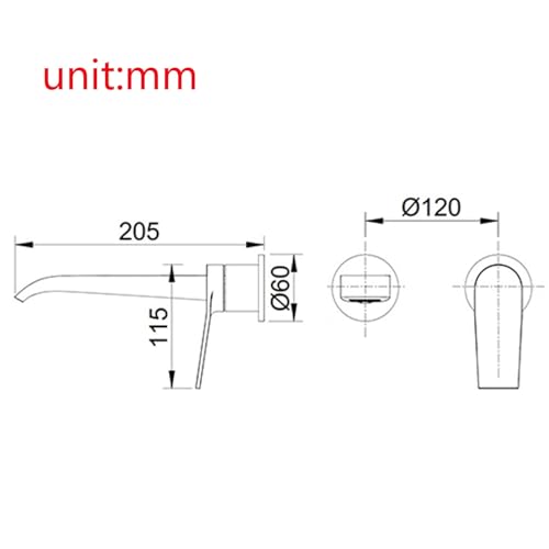 Mitigeur lavabo encastrable or brossé cascade design luxe - 4