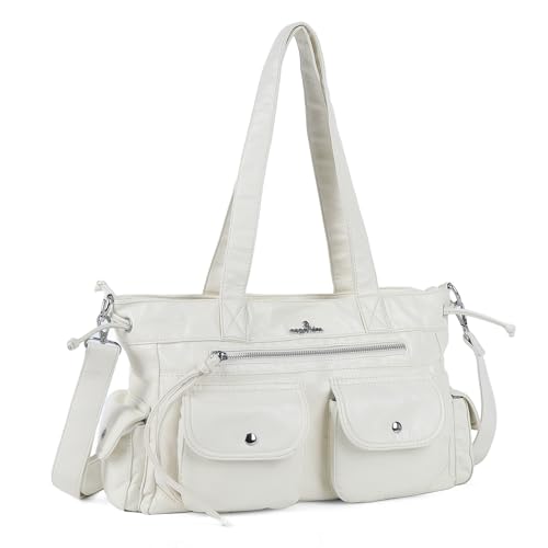 Bolso de hombro para mujer de cuero vegano suave miniatura 1