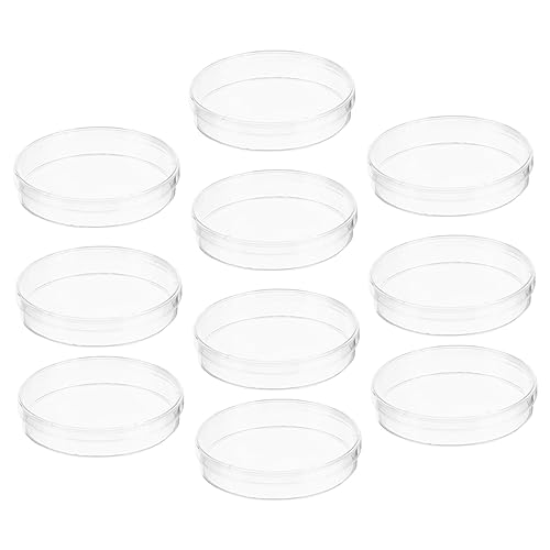 SAFIGLE 10個透明な実験用培養皿 蓋付き 培養プレート研究室サンプル皿 化学 生物学用 調査効率向上 耐腐食 耐熱性能優秀