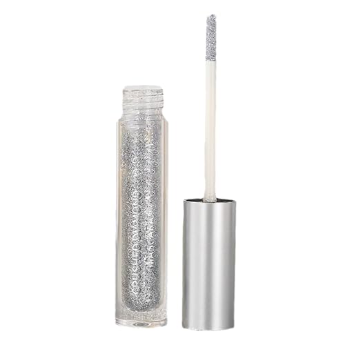 Máscara de pestañas con brillo, color brillo espumoso, impermeable, duradero, efecto de curlería voluminante, fórmula a prueba de manchas, perfecta para mujeres, fiestas, eventos, 1 pieza