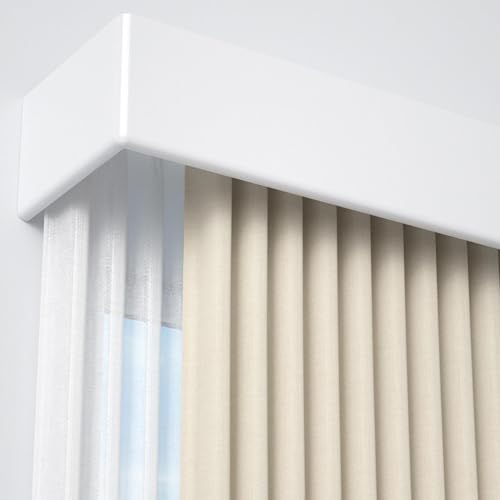 Ceiling Mounted Curtain Track Pelmet with Double Rails,Three-in-one Room Dividers Set for Windows, Curtain Boxes Valance Rod(245cm/96.5in/8ft)