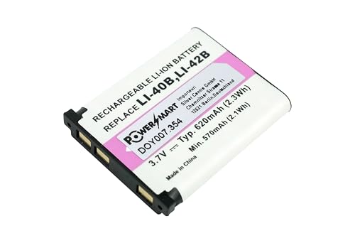 PowerSmart® 620 mAh Batería para Olympus u 1040, u 1050 SW, u 1060, u 1200, u 5000, u 60, u 700, u 7000, u 7010, u 720 SW, u 725 SW, u 730, u 740, u 750, u 760, u 770 SW, u 780, u 790 SW, u 795 SW