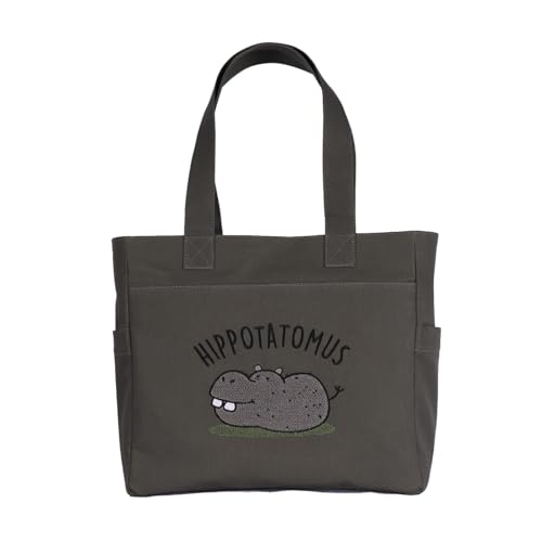 Image of TSANTA U Shaped Canvas Tote Bag, 35.56x33.02 cm with 10.8 cm Gusset, Cotton, Zipper Closure, Laptop Compartment