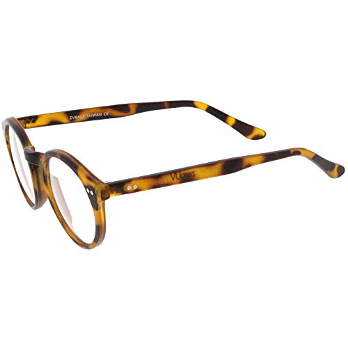 zeroUV Retro Keyhole Nose Bridge Clear Lens P3 Round Glasses 46mm3