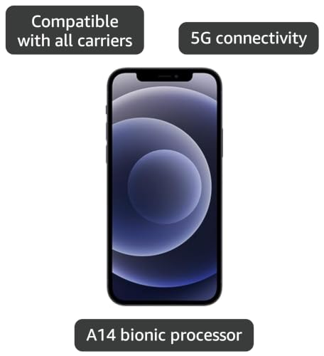 Image of Apple iPhone 12 Mini, US Version, 256GB, Black - Unlocked (Renewed)