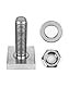 QWORK 6 Stück M6 Nutsteine Dachträger, Edelstahl T-Nut Adapter Nutensteine, 20 x 20 mm Dachträger Relingträger mit Muttern Unterlegscheiben