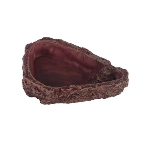 JUMPLAWN 模造樹皮の爬虫類用給餌ボウル 樹脂製フード皿 水皿としても使用可 トカゲ カメレオン 両生類に ペット用飼育トレイ