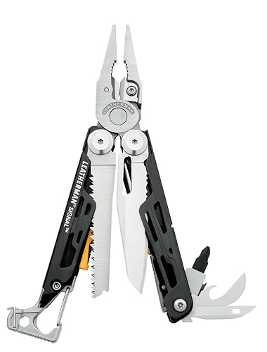 Leatherman Signal Multi-Tool - 19 Strumenti per il Campeggio e la Sopravvivenza - Nero e Acciaio inox