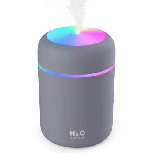 Image of Portable USB Mini Humidifier for room moisture | Cool Mist Aroma Diffuser | Quiet Ultrasonic Air Humidifier for Bedroom, Office, Car & Home | 300ml