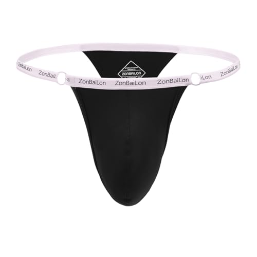 ZONBAILON Sexy Thongs for Men Adjustable Waist Bulge Pouch G Strings 1 or 2 or 4 Pack