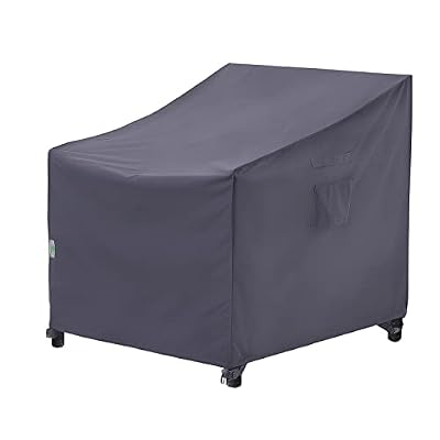 F&J Outdoors Patio Chair Covers, Deep Seat Lounge Chair Dining Chair Cover, Heavy Duty Waterproof UV Resistant Outdoor Chair Cover, Grey, 35" W x 39" D x 36" H