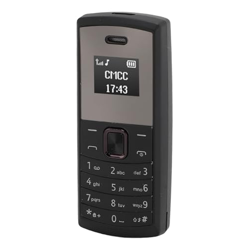 POENVFPO El teléfono móvil más pequeño GSM en miniatura, pequeño teléfono móvil BT, reproductor de música, cambiador de voz para llamadas de voz claras (BLACK)