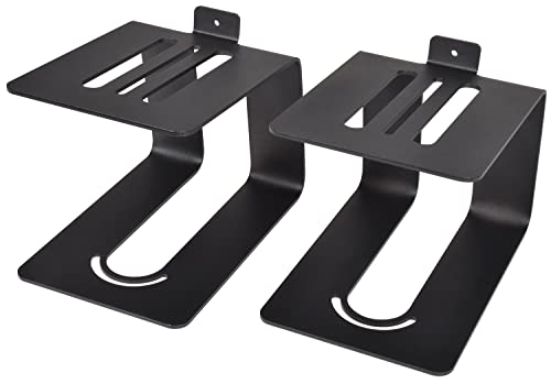 QTX Elevated Desktop Speaker Stands, Black, 190 x 130 x 130mm