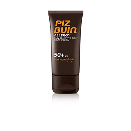 Piz Buin, Crema viso Allergy, con protezione solare SPF 50, per pelli sensibili, 40 ml