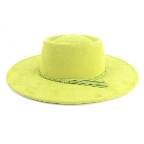 Image of LIDHAY Wide Brim Fedora Hat for Men Women Big Rancher Felt Hat Pork Pie Jazz Hat