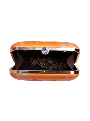 Image of Artklim Printed Box Clutch for Girls - Cross Body Purse with Detachable Golden Chain Strap
