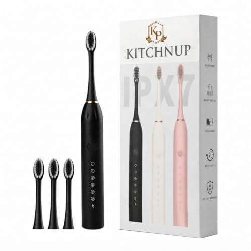 Image of Sonic Electric Toothbrush for Adults & Kids | 5 Cleaning Modes | 34000 Strokes /Min | USB Rechargeable | 4 Brush Heads | Waterproof IPX7 | Deep Cleaning Electric Tooth Brush (Multi)