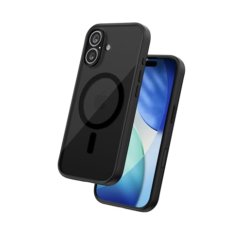 FLOLAB Surtect Tri-Fusion Magnetic for iPhone 17 Case Protective Slim Design Magsafe Compatible Military Grade - Full Black Translucent