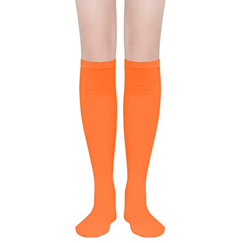 Image of DOOVID Casual Knee High Socks for Women Tube Socks Elasticity Athletic Socks Thin Stripe Knee High Stockings