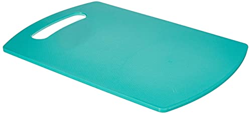 Image of Premium Plastic Cutting Board for Kitchen Chopping and Slicing Vegetables Fruits Meat Utility Food Prep Board with Easy Clean Surface and Grip Design Turquoise Pack of 1