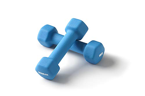 Basic Fit - Dumbbell Set - Dumbbells, Rubber - Blauw - 2 x 1 kg - Afbeelding 3