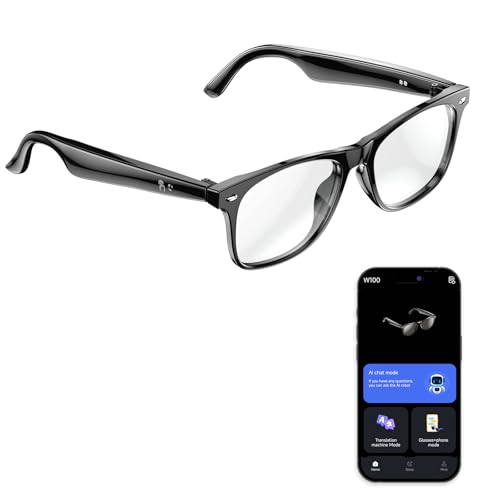 ODOROABA Gafas de traducción AI 163 Idiomas traductor, en Tiempo Real Gafas Inteligentes antiazul luz, Smart Glasses con Función de Chat GPT, Contestador Automático y Música para Viajes ODOROABA Gafas de traducción AI 163 Idiomas traductor, en Tiempo Real Gafas Inteligentes antiazul luz, Smart Glasses con Función de Chat GPT, Contestador Automático y Música para Viajes