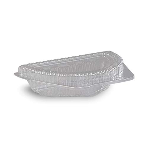 DFI LBN-9000 9" Clear Plastic, Half Pie Container with Shallow Locking Hinged Lid | 250 Count
