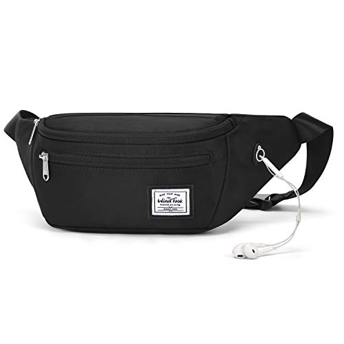 Wind Took Riñonera Mujer Riñoneras de Hombre Bolsa de Cintura Impermeable Riñonera Deportiva Riñonera Moda para Trabajo al Aire Libre 35x9x13cm Negro