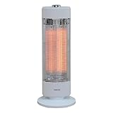 [山善] カーボンヒーター 700W/350W 出力2段階 遠赤外線 左右自動首振り スリム ホワイト DC-X07(W) [メーカー保証1年]