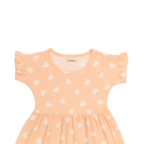 Image of Kidbea Girls' Cotton Dresses | Soft, Breathable Casual & Trendy Outfits for Kids | Sleeveless & Ruffle Sleeve Styles with Multiple Cute Prints