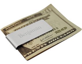 Silver Tone Personalized Engravable Metal Money Clip Free Engraving