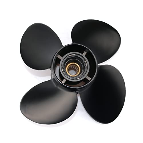 Image of CAPTAIN 4 Blades Propeller Fit Yamaha Outboard Engine t50 60hp t60 70hp f70 75hp f75 80hp f80 85hp 90hp f90 f100 115hp F115 130hp 15 Tooth Spline Prop