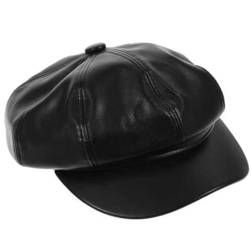 Ipetboom 1Pc Women Beret Hat Chic Autumn Fashion Cap Stylish Material Present for Family and Friends Durable Design with Strong Brim and Unique Look Black